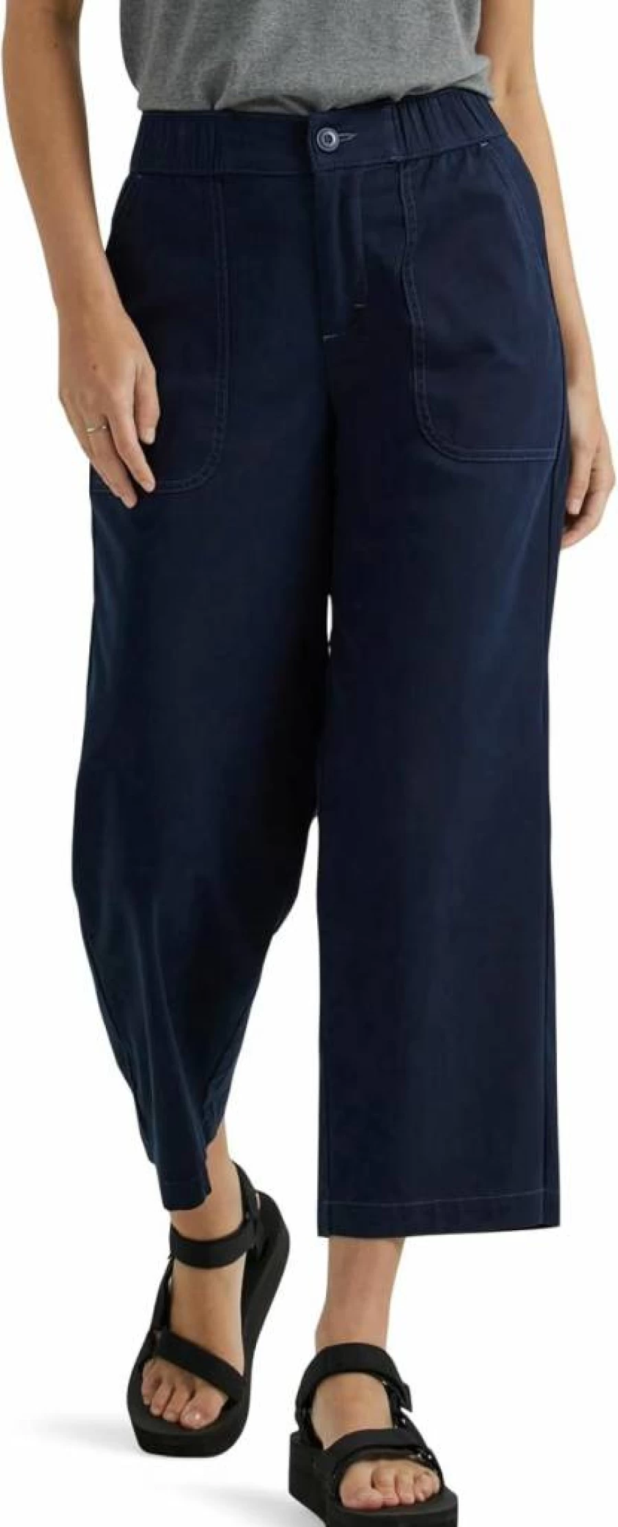 Lee Women's Comfort Wide Leg Utility Crop Pants - Ultra Lux Stretch Casual Capris