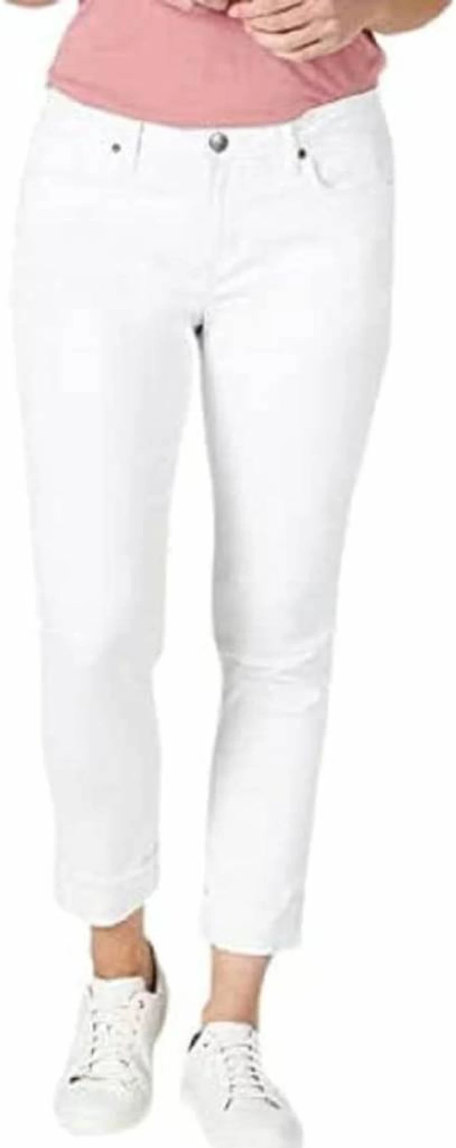 Riders by Lee Indigo Women's Distressed Boyfriend Jeans with Fringe Cuff Detail