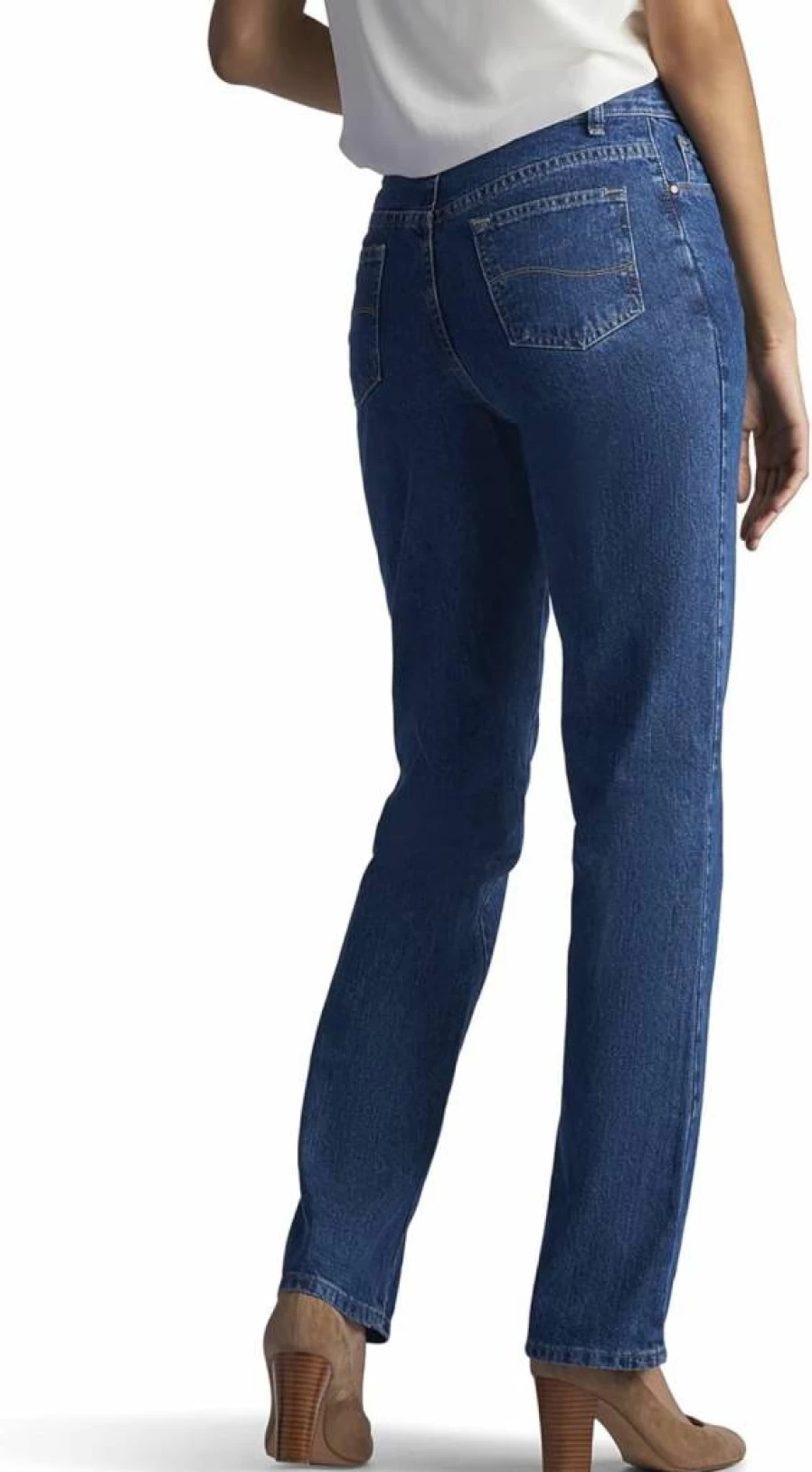 Lee Women's Relaxed Fit Straight Leg Jeans - 100% Cotton Comfort Denim Pants