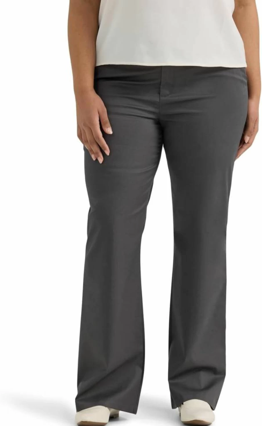 Lee Women's Plus Size Bootcut Pants - Mid Rise Wrinkle-Free Comfort Fit Denim Trousers