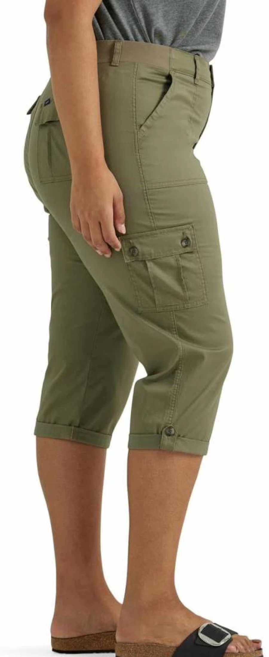 Lee Women's Plus Size Comfort Flex Cargo Capri Pants - Ultra Lux Stretch Travel & Casual